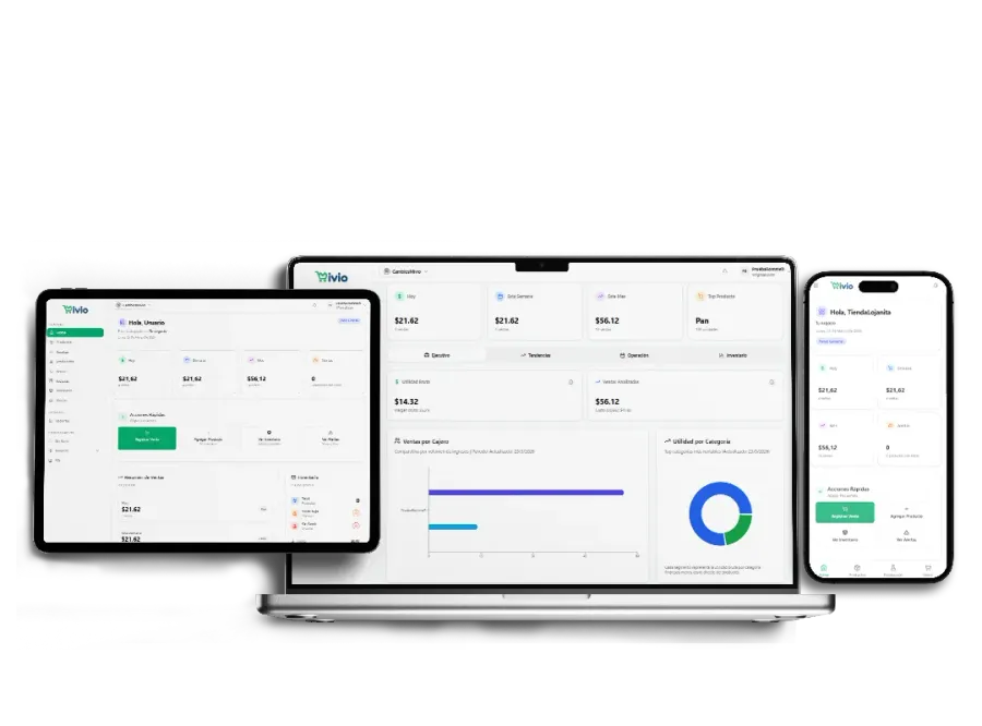 Dashboard de Mivio EC en tablet